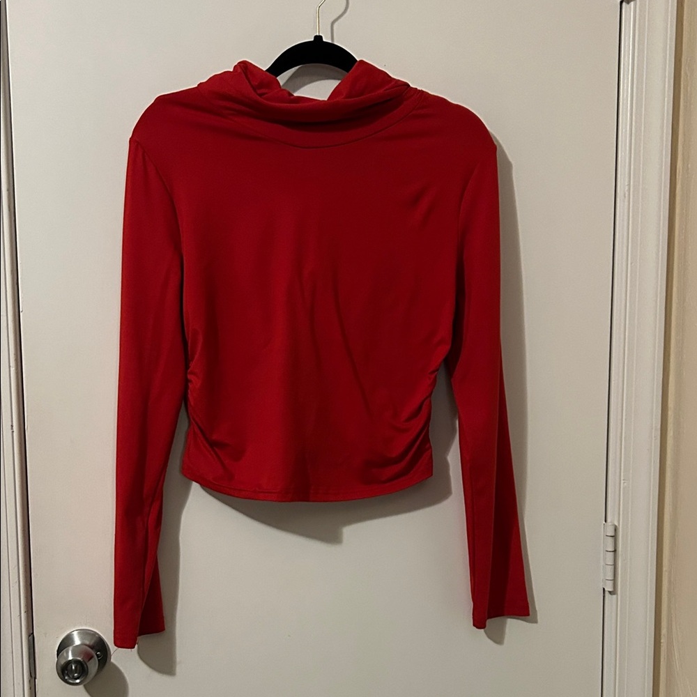Vibrant Red Women's Hoodie Top